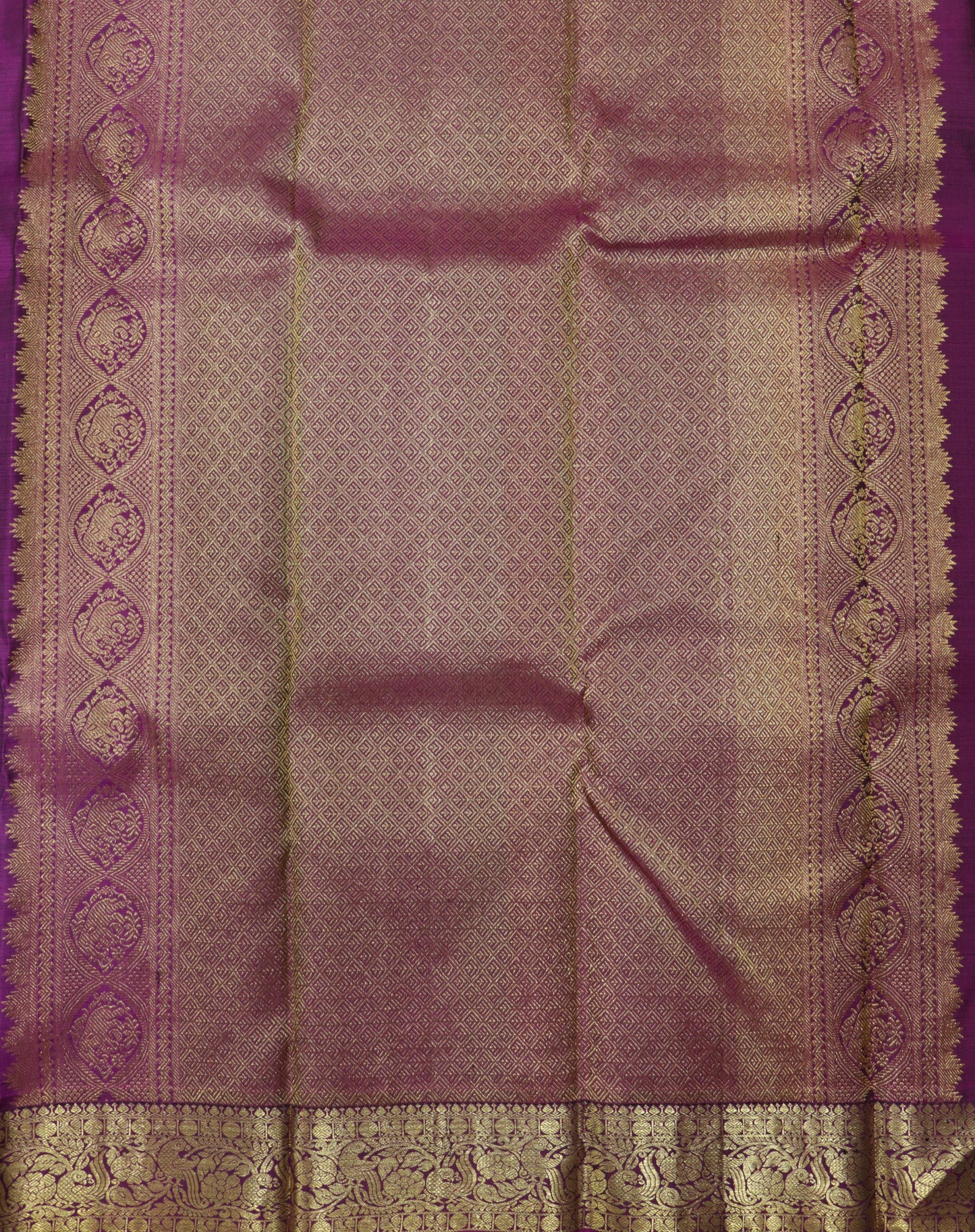 Kanchipuram Silk Saree Ash Grey with Maroon Contrast Pallu & Zari Border Traditional Wear