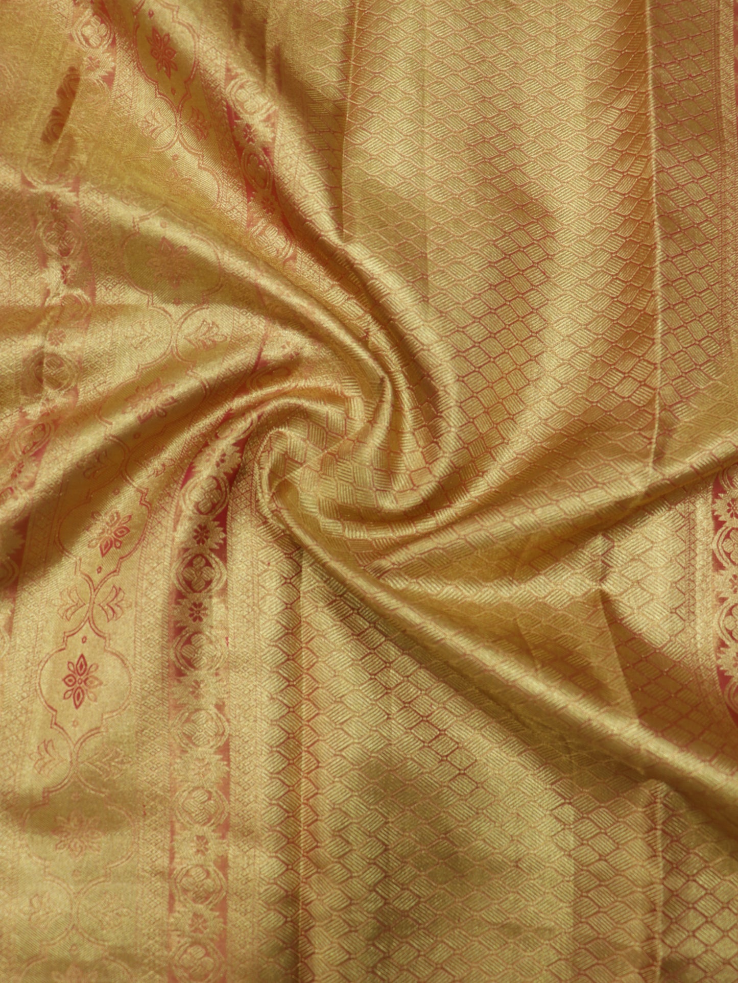 Kanchipuram Pure Silk Saree Red and Gold with Korvai Border | Bridal Wedding Traditional Saree