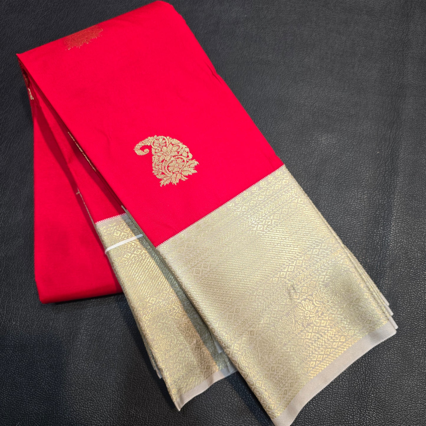 Rani Pink Semi Silk Saree with Elegant Gold Zari Border