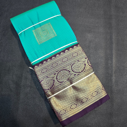 Luxury Look, Powerful Presence – Peacock Blue Zari Saree