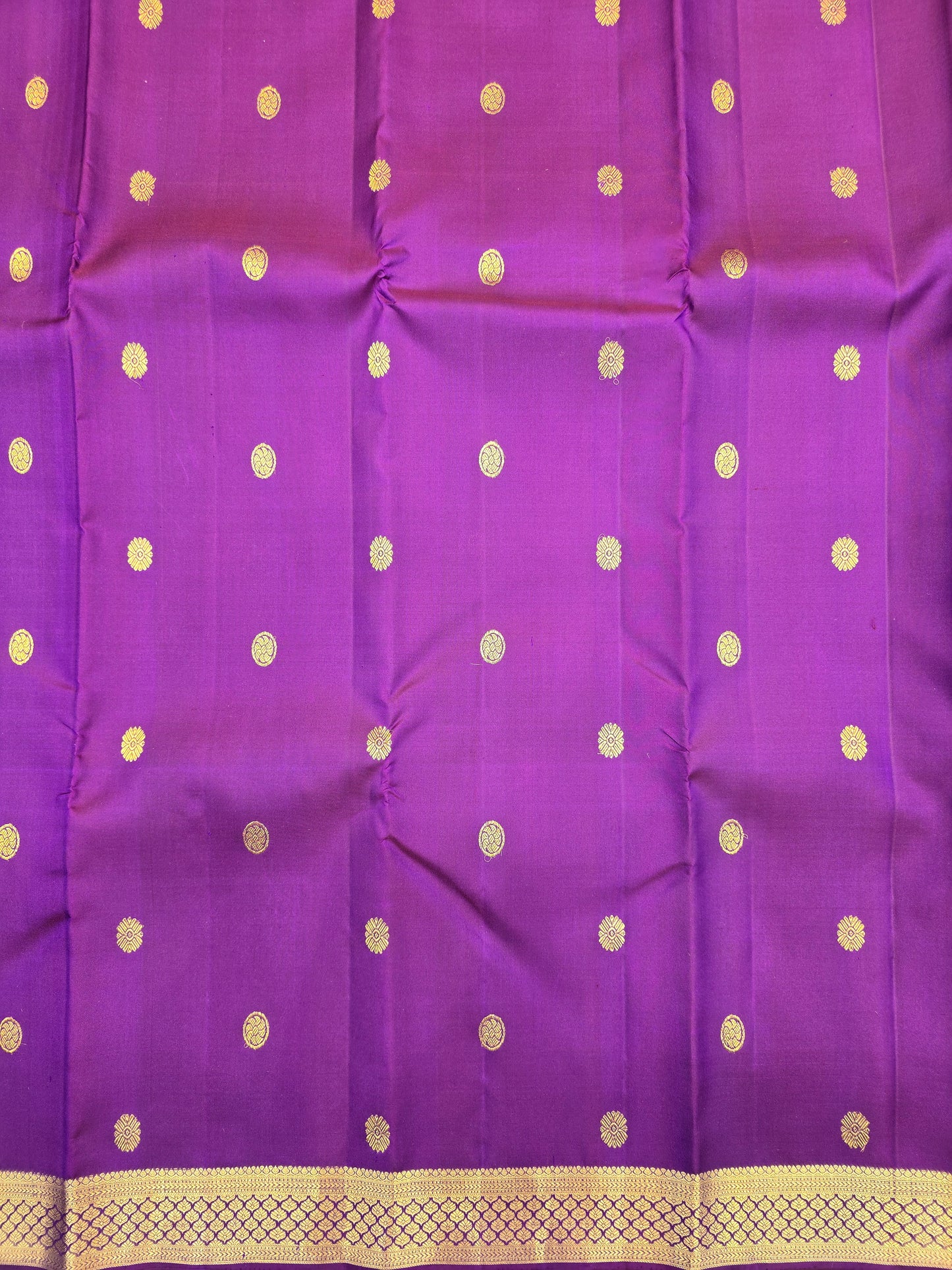 Kanchipuram Silk Saree Royal Purple with Gold Zari Pallu Bridal Traditional Saree
