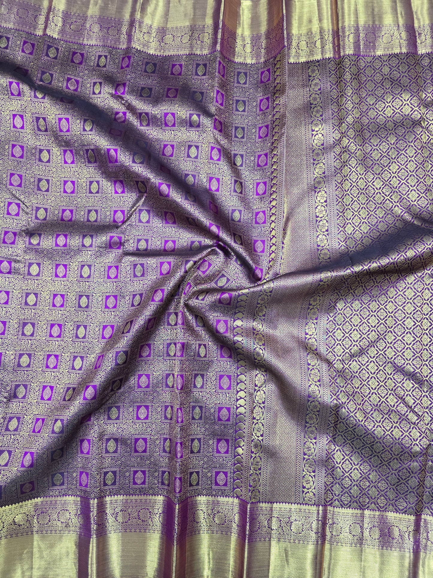 Royal Purple Kanchipuram Silk Saree with Rich Zari Weaving Bridal Traditional Saree
