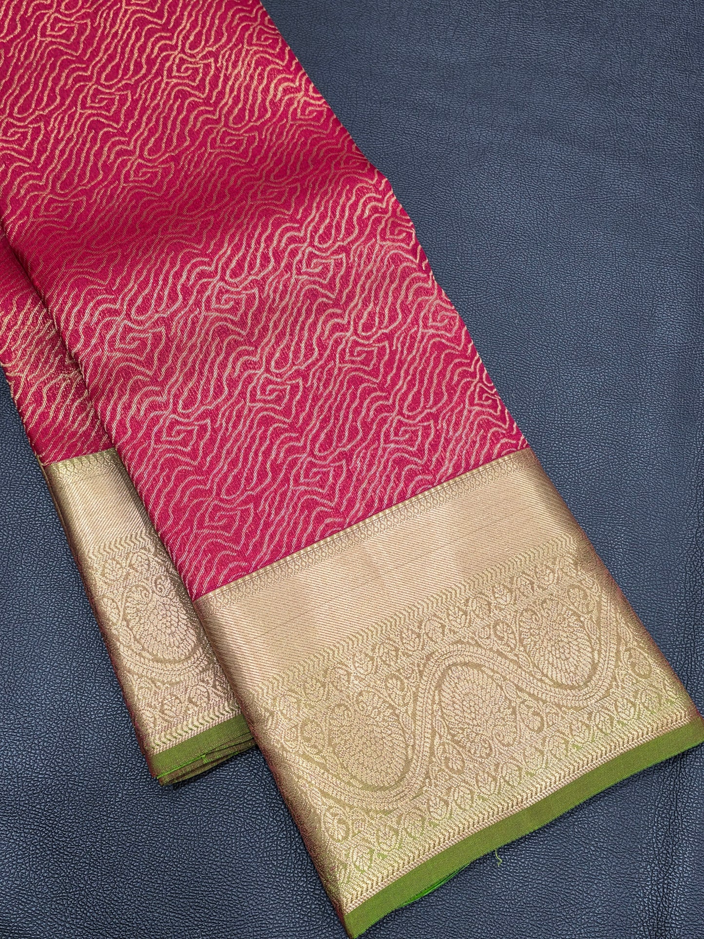 Ruby Red Pure Mix Silk Saree with Gold Zari Paisley Border | Elegant Traditional Festive Saree