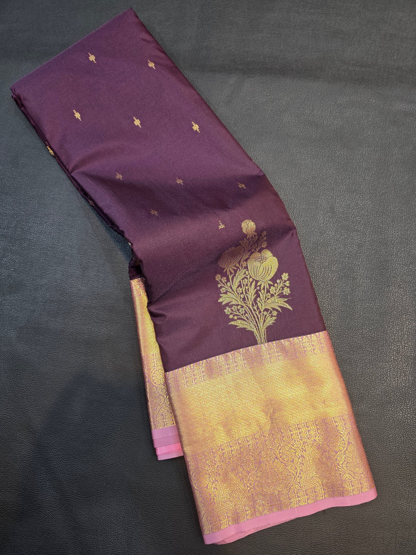 Deep Wine & Pink Semi Silk Saree with Rich Korvai Zari Pallu | Traditional Wedding Saree
