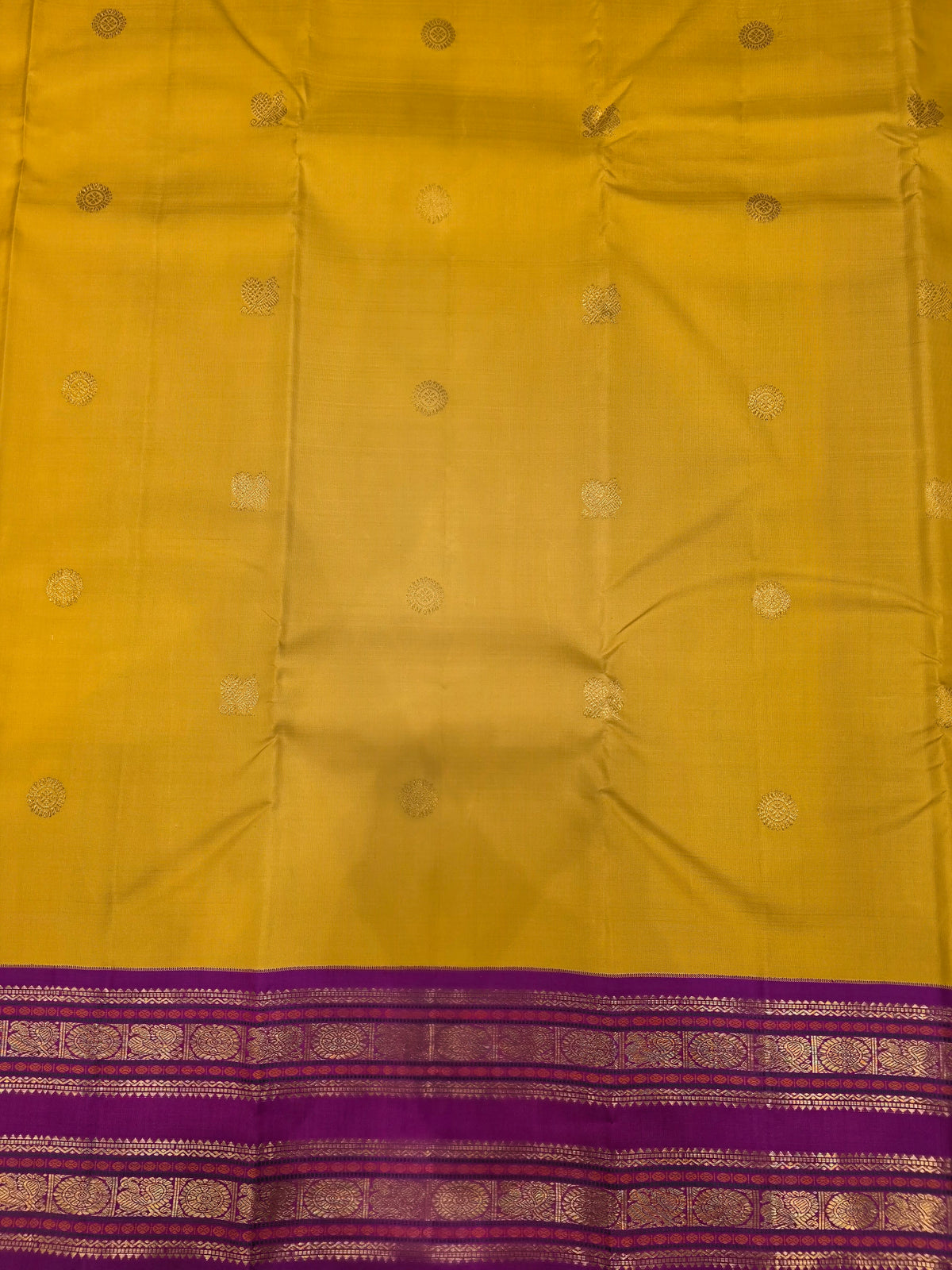 Mustard Yellow & Magenta Pure Silk Saree with Rich Zari Pallu | Traditional Wedding Saree AA-000225
