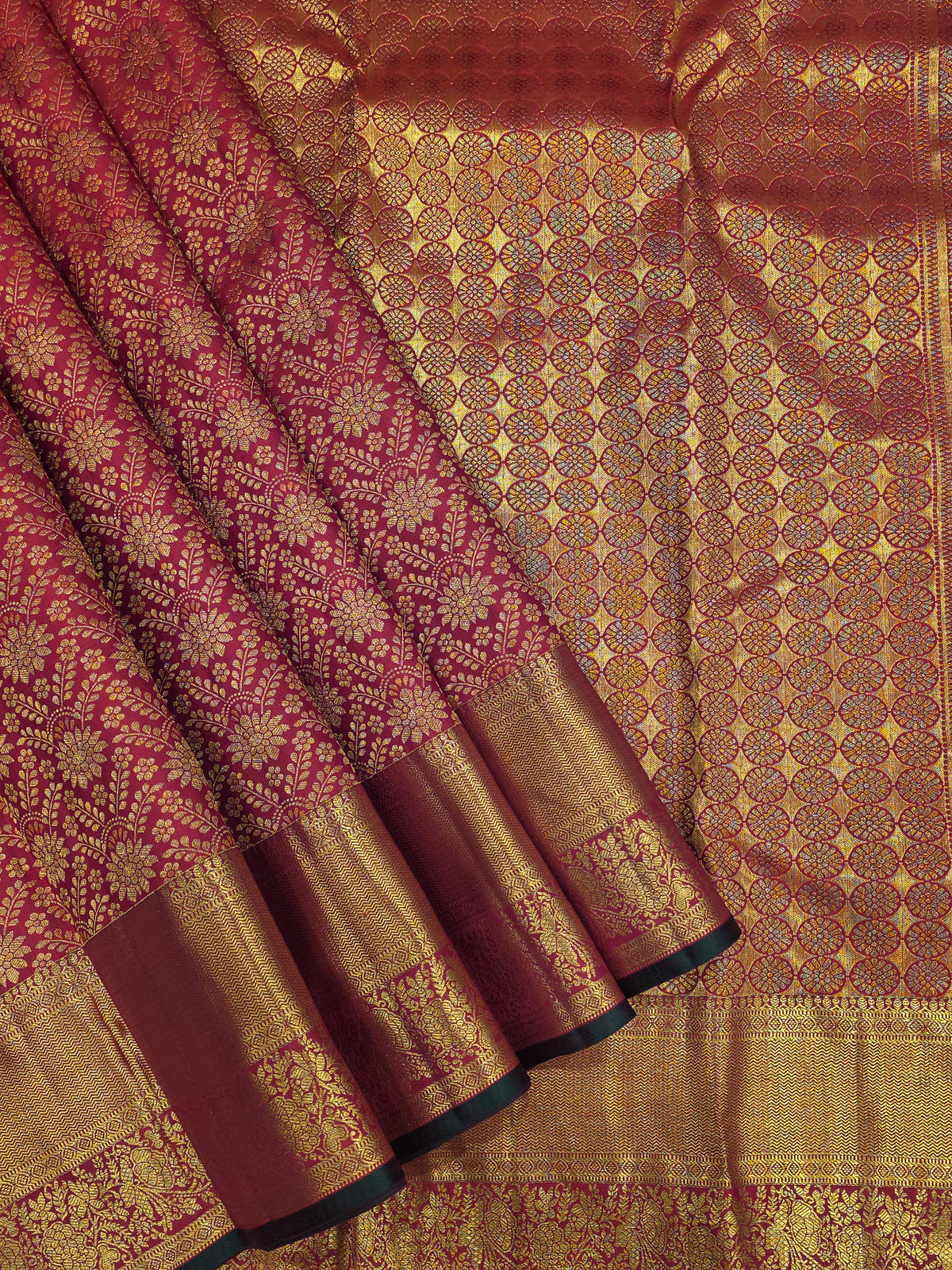 Rose Pink Kanchipuram Silk Saree with Maroon Zari Border Bridal Traditional Saree AA-001951