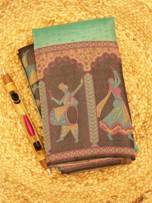 Kanchipuram Pure Silk Saree Aqua Green with Artistic Korvai Border | Traditional Bridal Saree