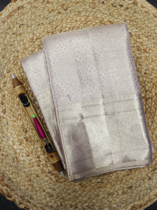 Kanchipuram Pure Silk Saree Lavender with Silver Zari | Elegant Bridal Traditional Saree