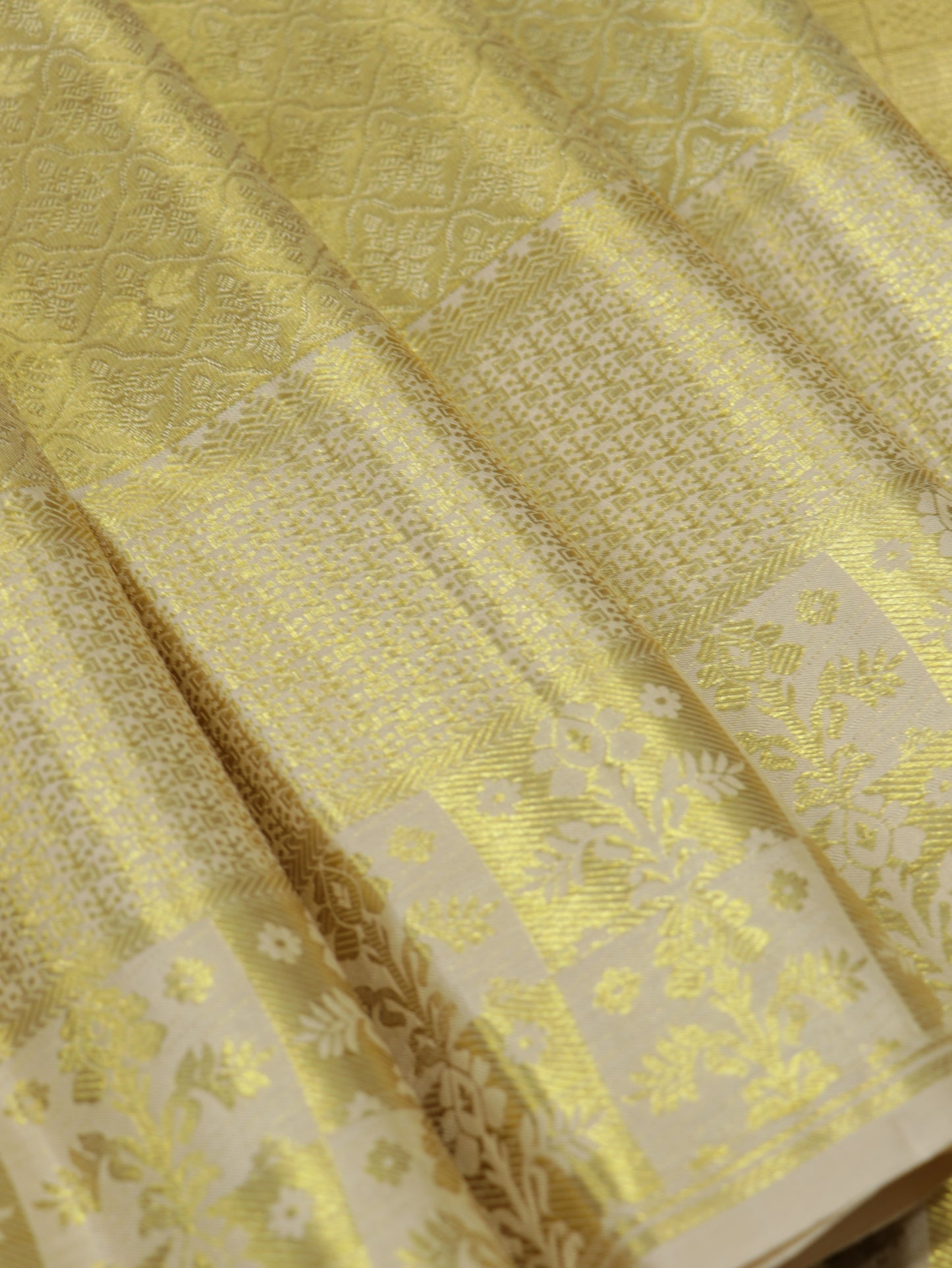 Kanchipuram Pure Silk Saree Antique Gold with Rich Zari | Bridal Traditional Wedding Saree