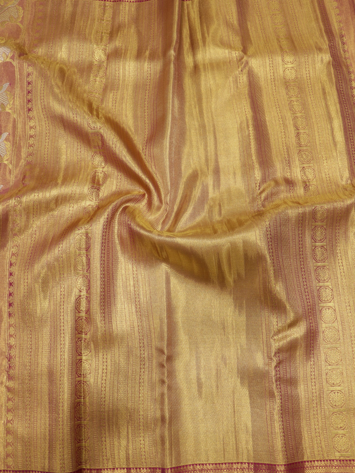 Kanchipuram Pure Silk Saree Maroon with Gold Korvai Border | Bridal Wedding Traditional Saree