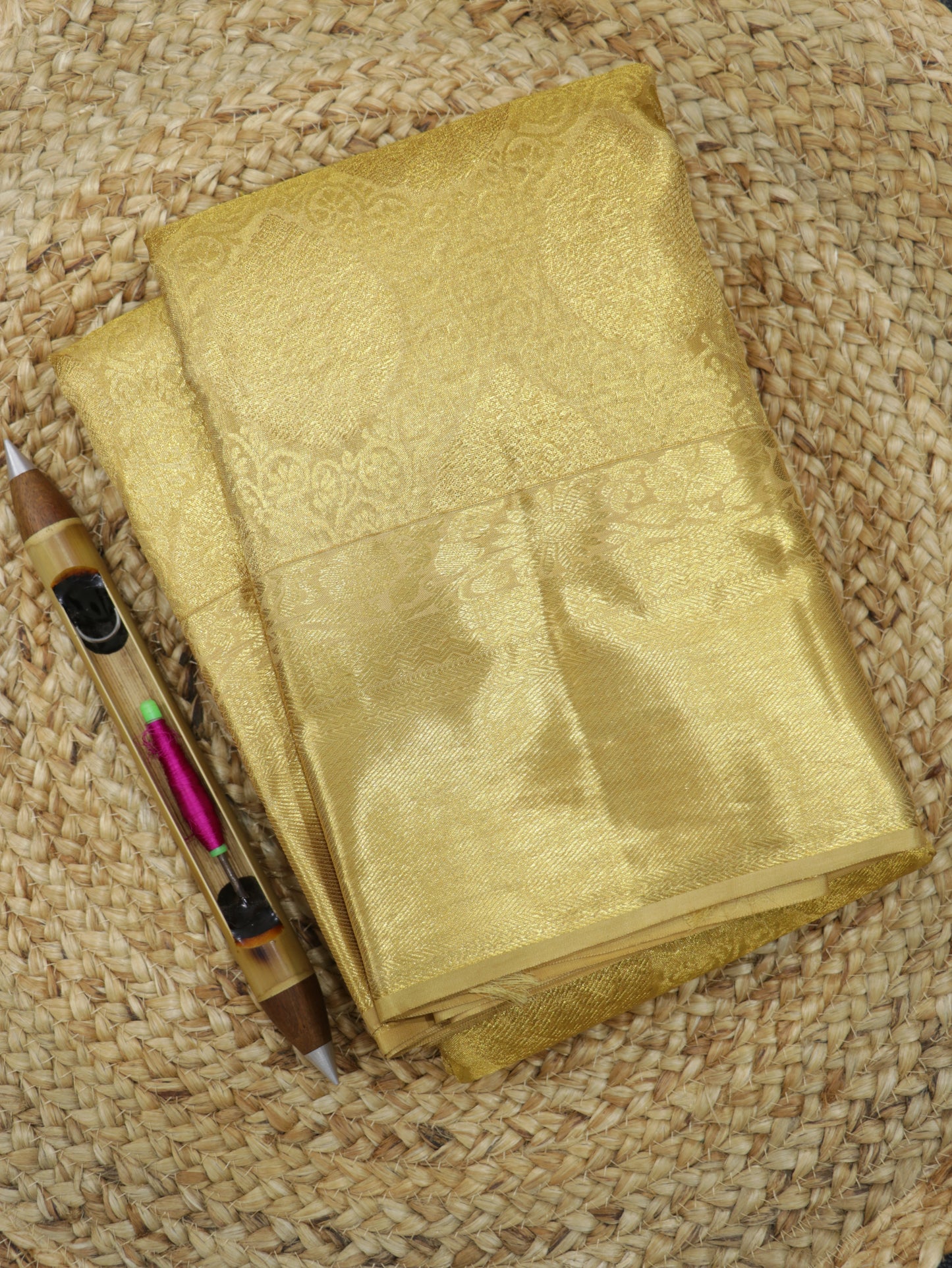 Kanchipuram Pure Silk Saree Antique Gold with Rich Zari | Bridal Wedding Traditional Saree