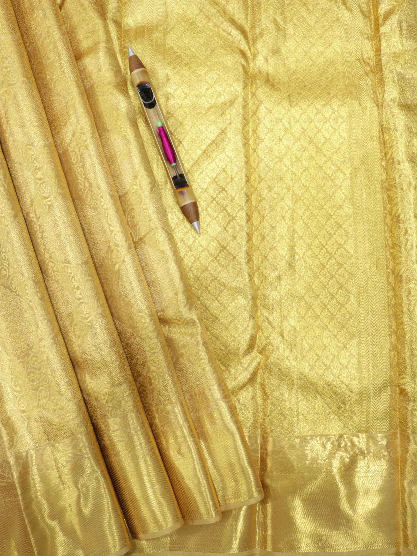 Kanchipuram Pure Silk Saree Antique Gold with Rich Zari | Bridal Wedding Traditional Saree