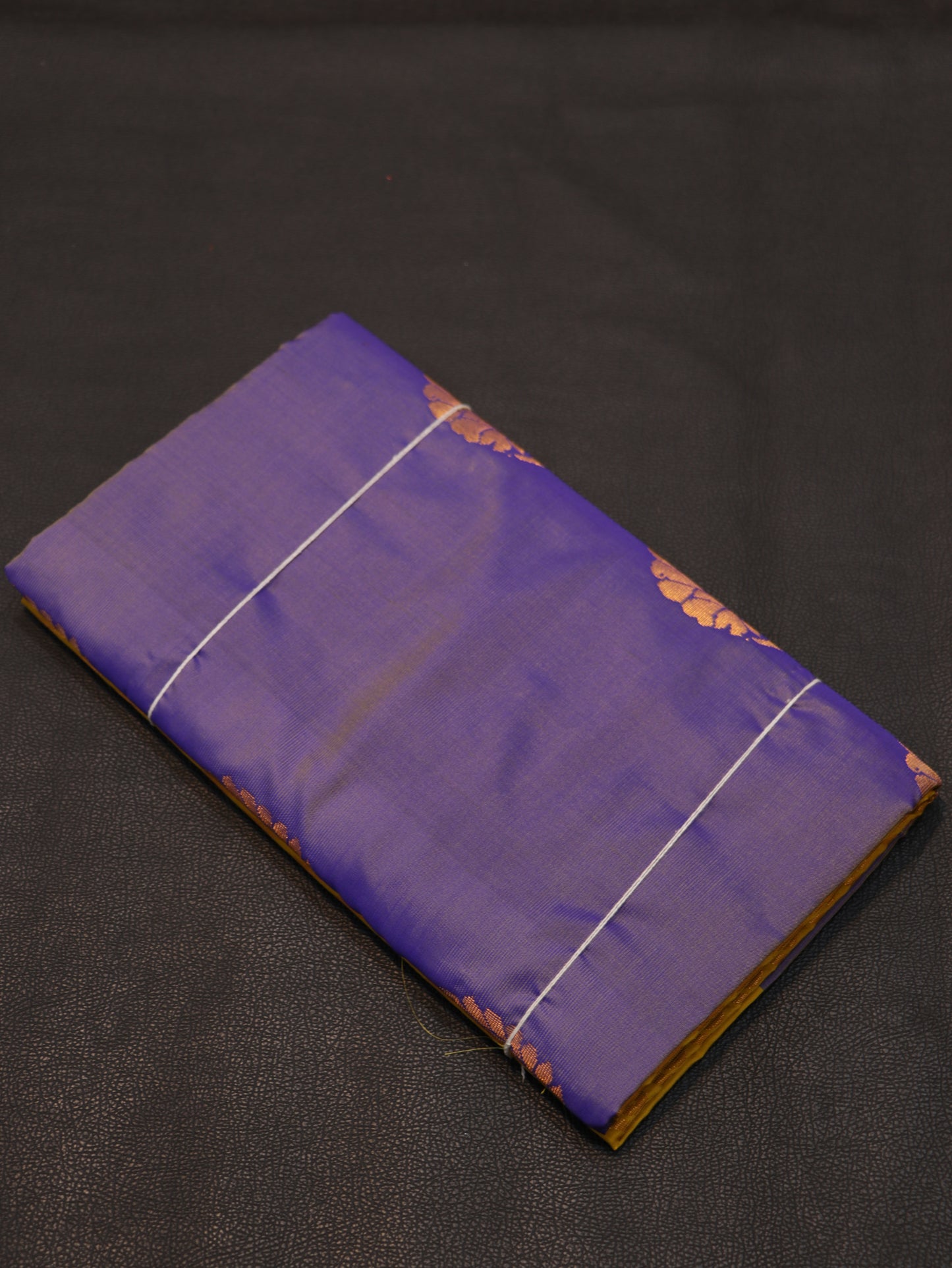 Majestic Purple Semi Soft Silk Saree Mustard Yellow with Contrast Border & Zari Paisley Motifs