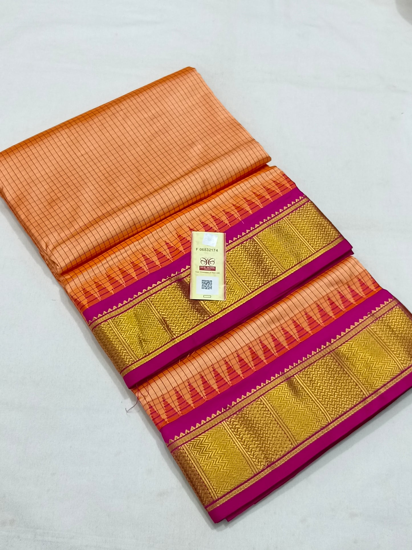 Orange Madisar With Pink Border