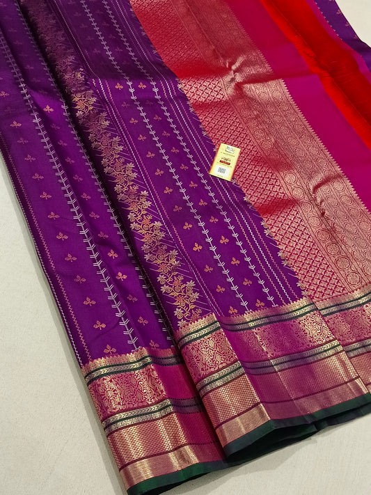 Traditional Magenta Kanchipuram Silk Saree