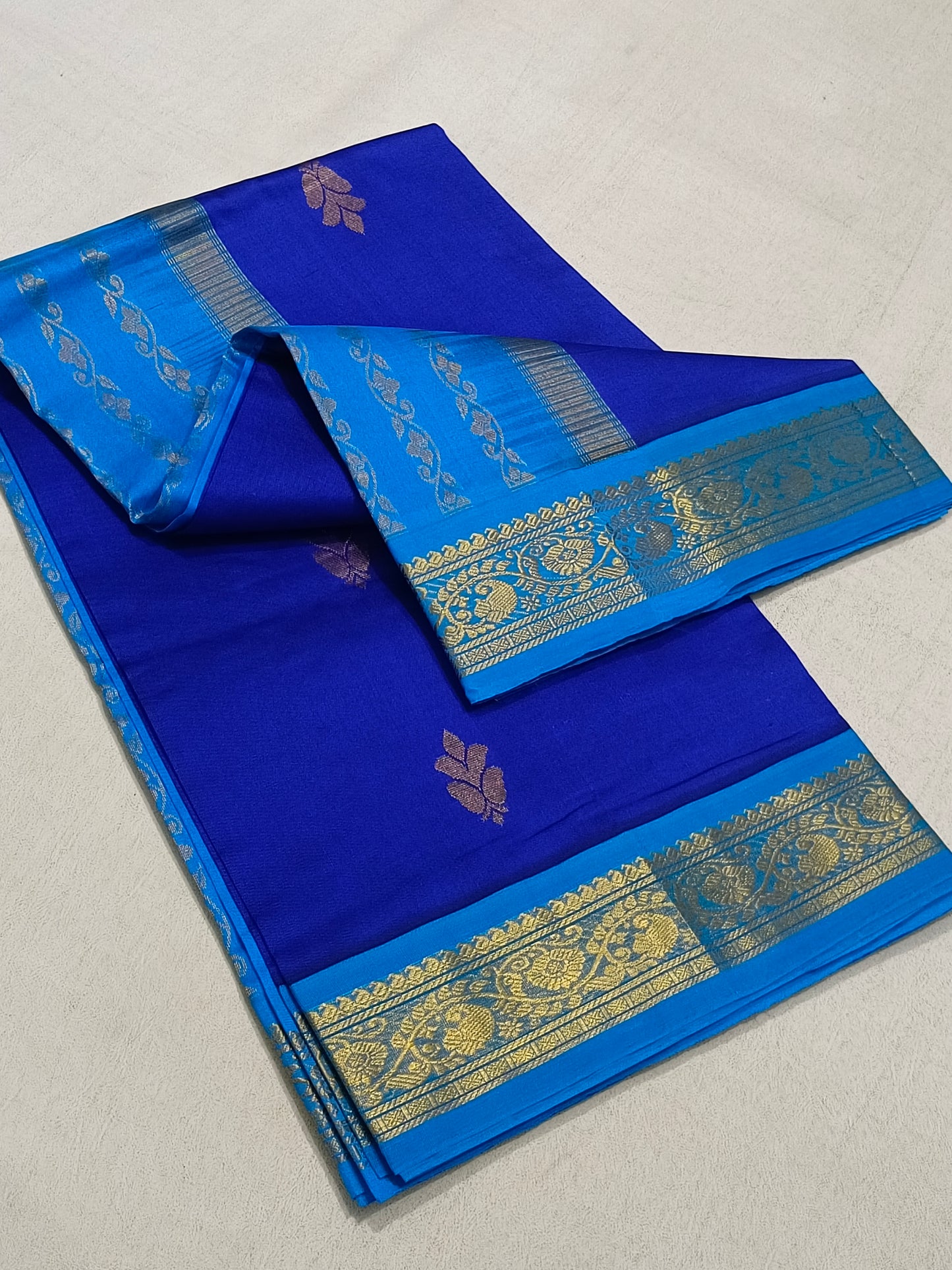 Blue Silk Cotton Saree