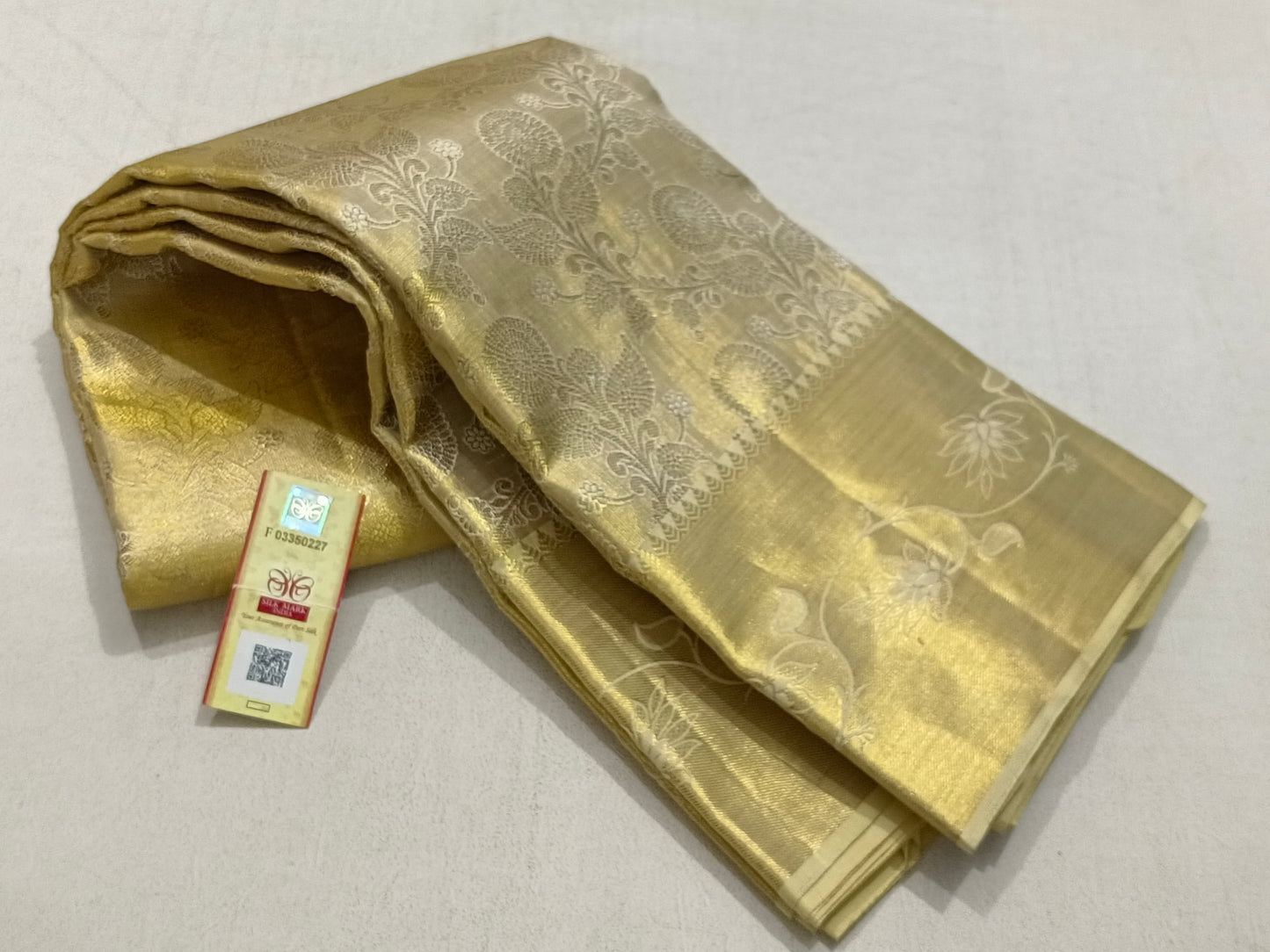 Traditional silver and gold bridal saree