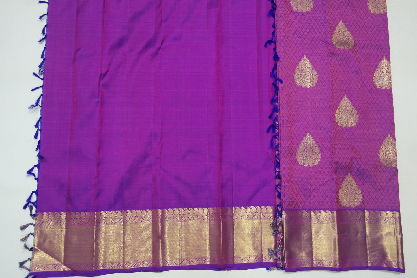 Royal Violet Bridal Kanchipuram Silk With Self Border